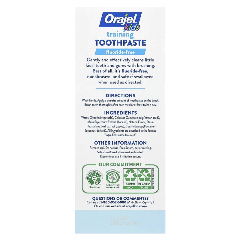 Orajel, Enfants, Dentifrice d'apprentissage Elmo, Sans fluorure, 0-3 ans, Goût baies naturelles, 42.5 g (1.5 oz)