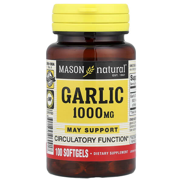 Mason Natural, Ail, 1 000 mg, 100 Gélules