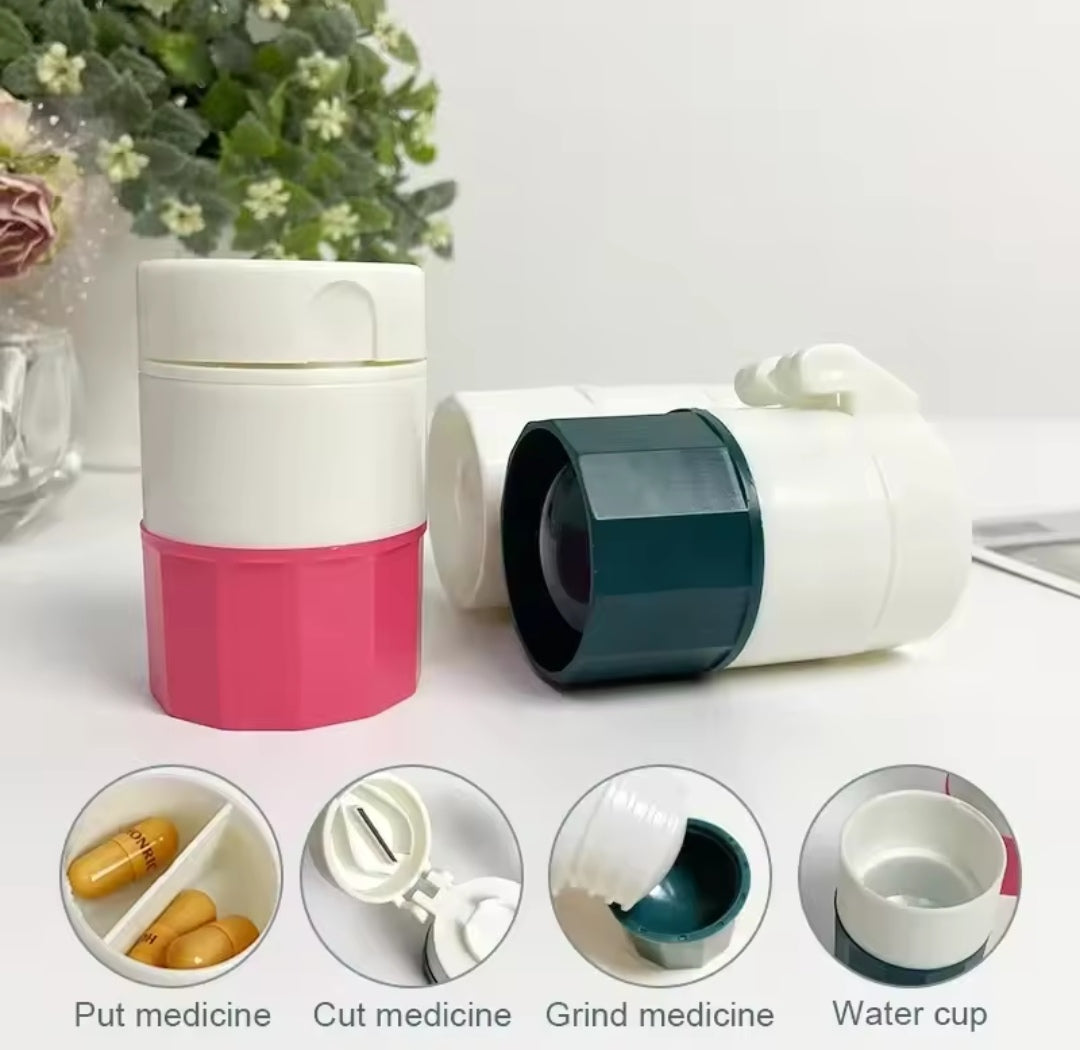 Portable Pill Grinder & Splitter Kit - 3-in-l

Medicine Crusher with Storage Box, Tablet

Cutter for Travel & Home Use