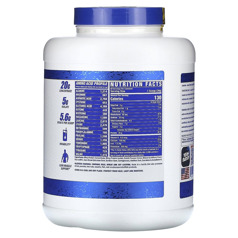 Ronnie Coleman King Whey : 2,27 kg de protéines de première qualité, sans ballonnements, récupération rapide, sans agents de remplissage, fraise, 69 portions