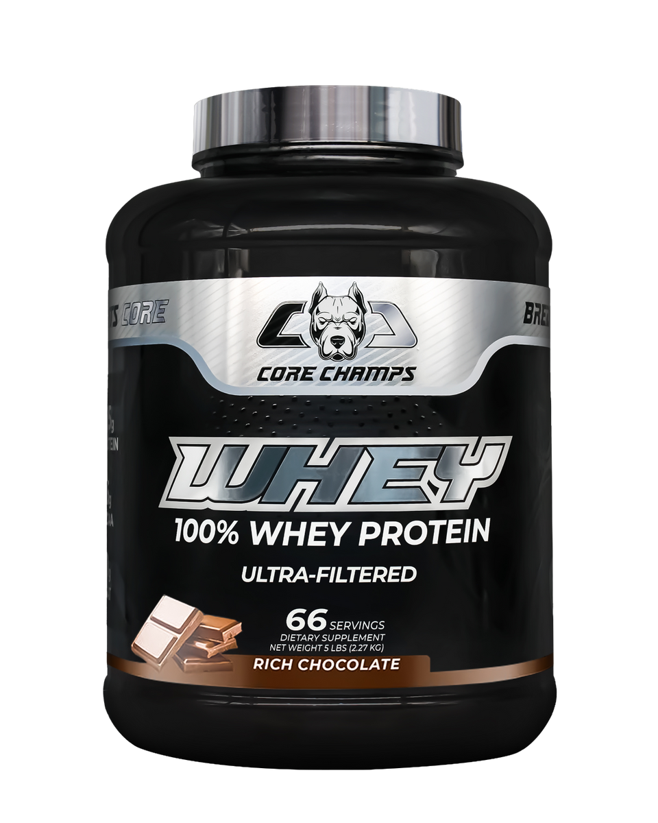 Core Champs Whey : 25 g de protéines pures, zéro ballonnement, 66 portions, Chocolat intense