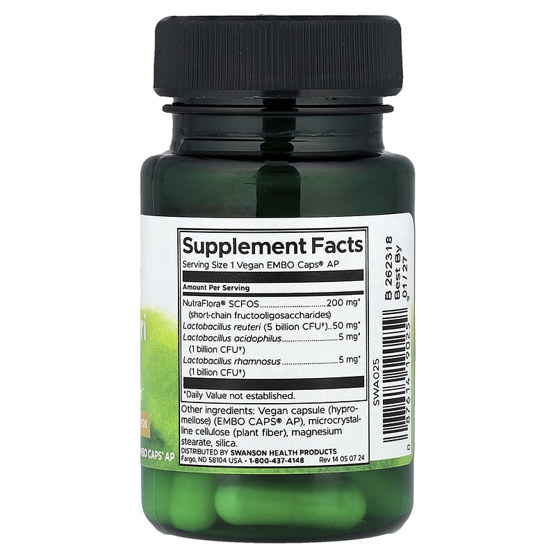Swanson, L. Reuteri Plus, 30 Vegan EMBO Caps® AP