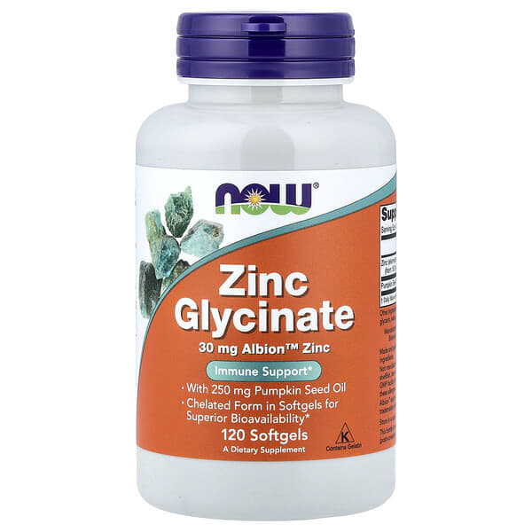 Zinc Glycinate with Pumpkin Seed Oil—120 softgels of highly absorbable