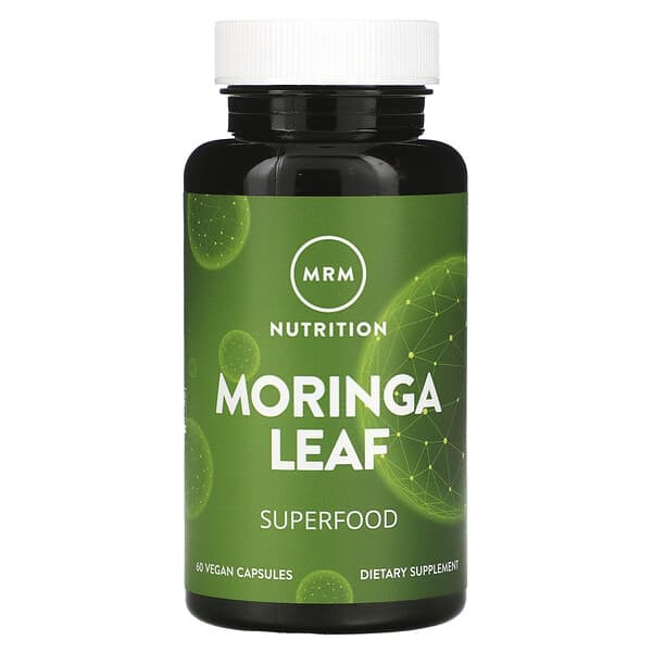MRM Nutrition, Feuille de Moringa, 60 Capsules Végétaliennes (600 mg par Capsule)