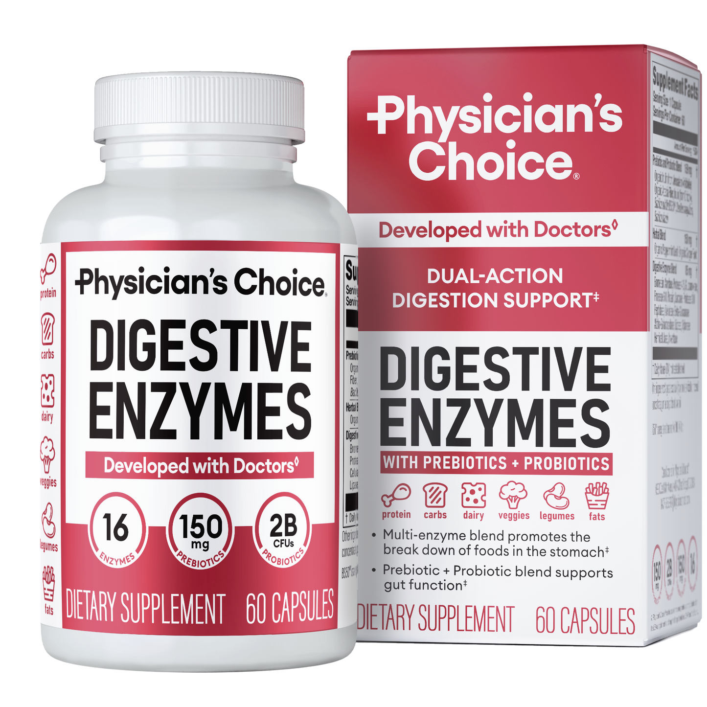 Physician's Choice Digestive Enzymes: 60 Capsules