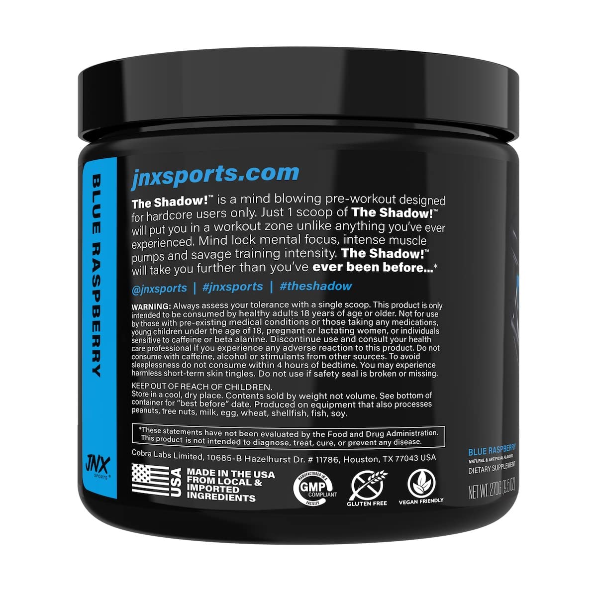 JNX Sports The Shadow Pré-entraînement stimulant hommes femmes 30 portions